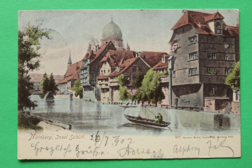 AK Nürnberg / 1902 / Kuppel der Synagoge / Insel Schütt / Judaika